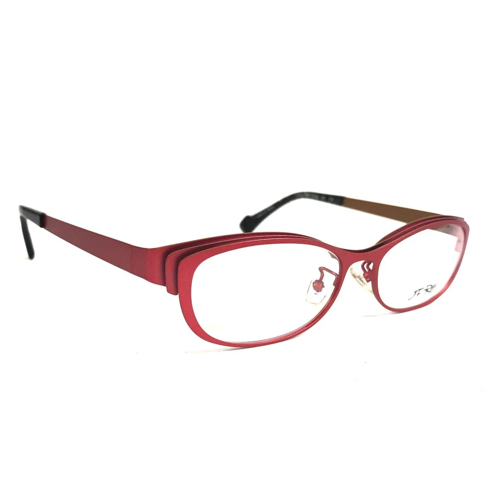 J.F. Rey Eyeglasses Frames JF2668 8592 Brown Red Cat Eye Full Rim 53-16-140